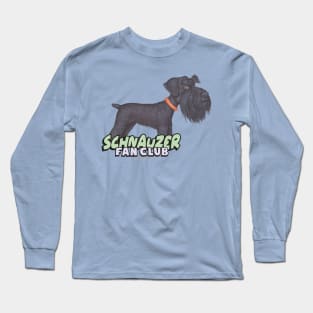 Cute Black Schnauzer Dog posing with Attitude Long Sleeve T-Shirt